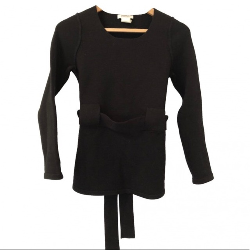 Sonia Rykiel l knitted black fitted sweater